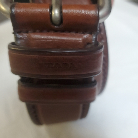 Prada Men Brown Leather Belt Size 105/42 - Picture 4 of 9